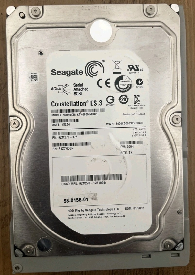 Seagate Constellation 4TB SAS HDD Server Drive ST4000NM0023