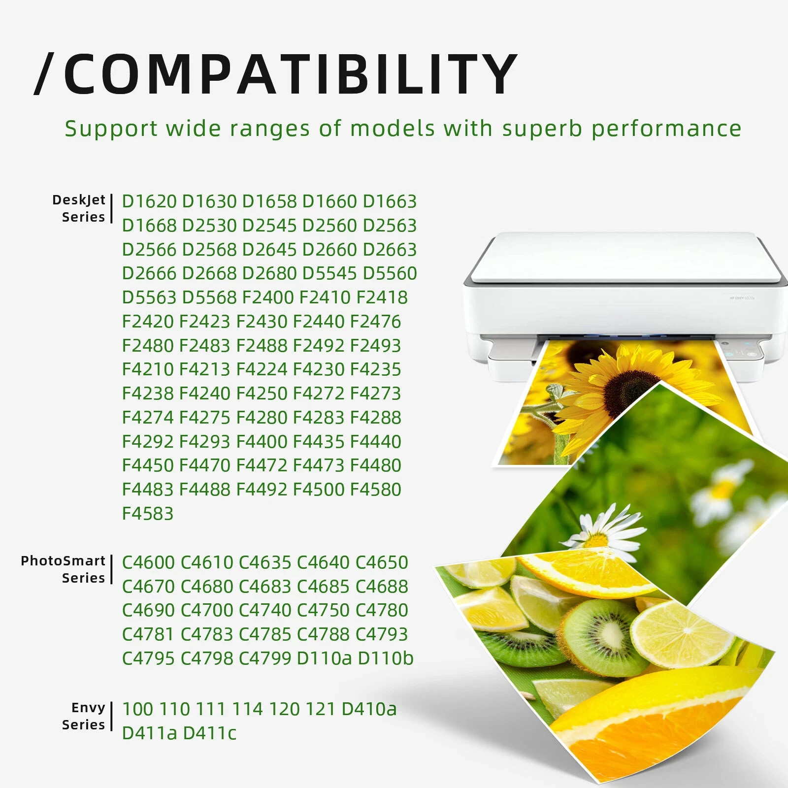 Compatible 60XL Black+Tri-Color Ink Cartridge Set for HP Deskjet D1660