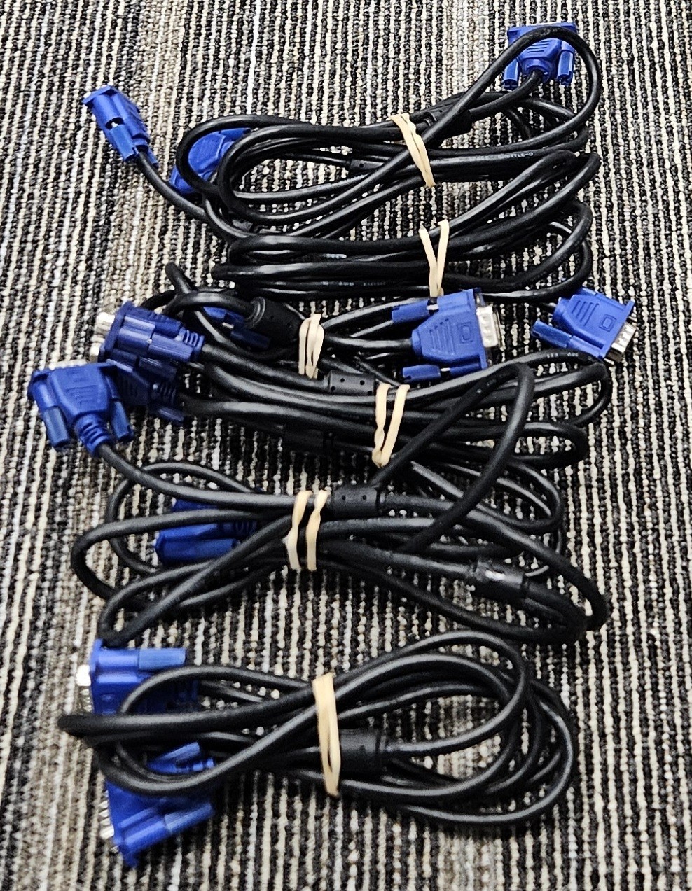 Lot Of 6 VGA to VGA Cables 5 ft to 6ft Male to Male Video Cables OEM