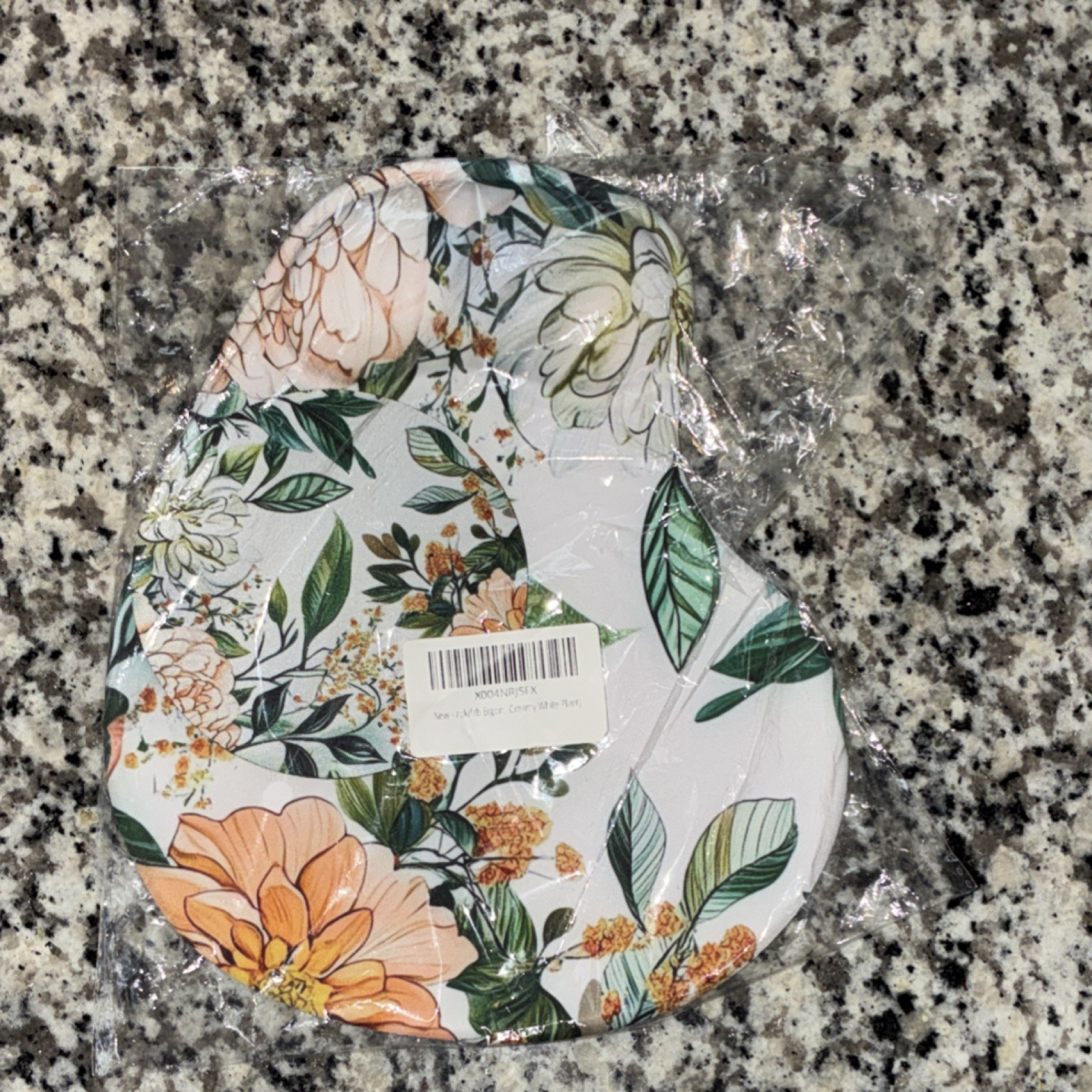 Patterned Mouse Pad with Wrist Rest, Non-Slip, White Green Orange