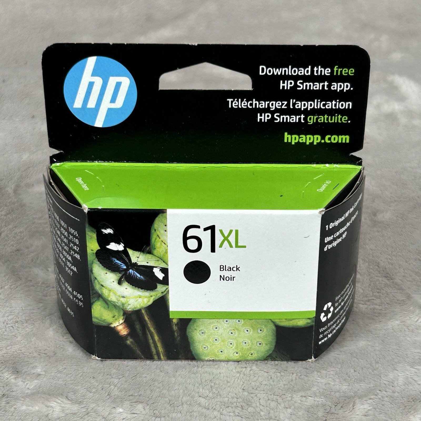 HP 61 XL Black High Yield Ink Cartridge – CH563WN#140 Exp: 8/2026