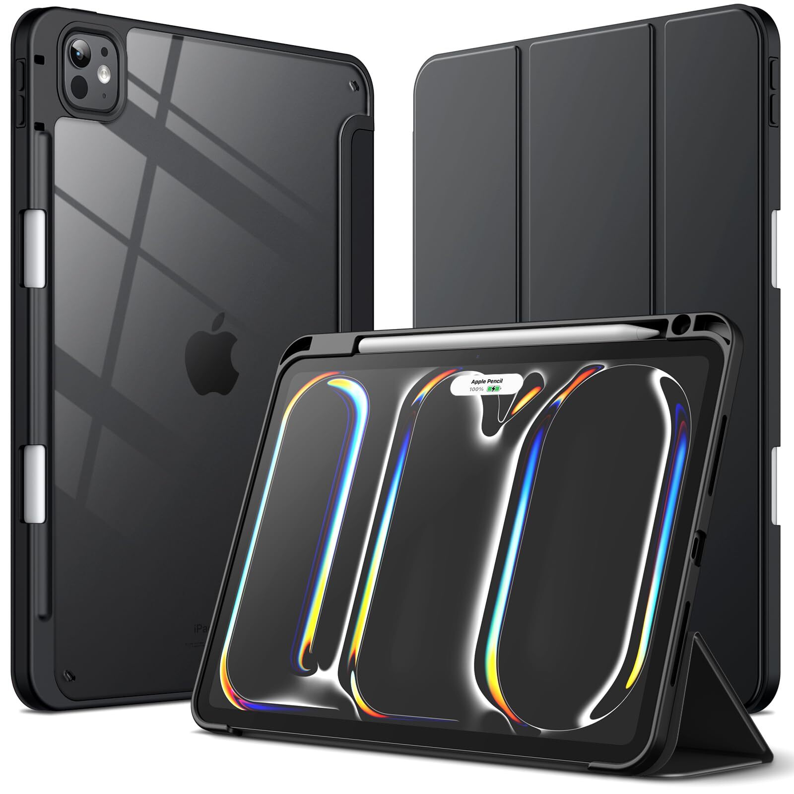 JETech Case for iPad Pro 11-Inch M4 (2024) with Pencil Holder, Auto Wake/Sleep