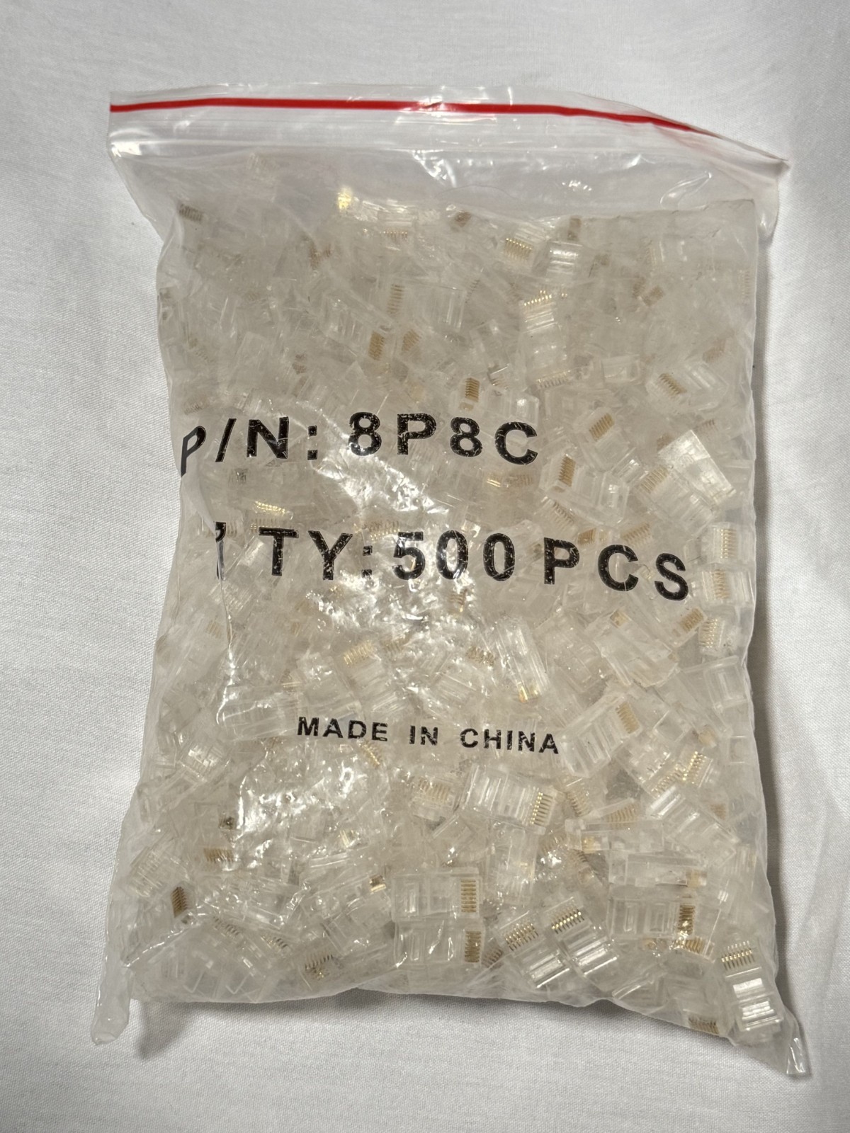 500 Pack – RJ45 Certified CAT5e 8P8C Modular Plug Connectors