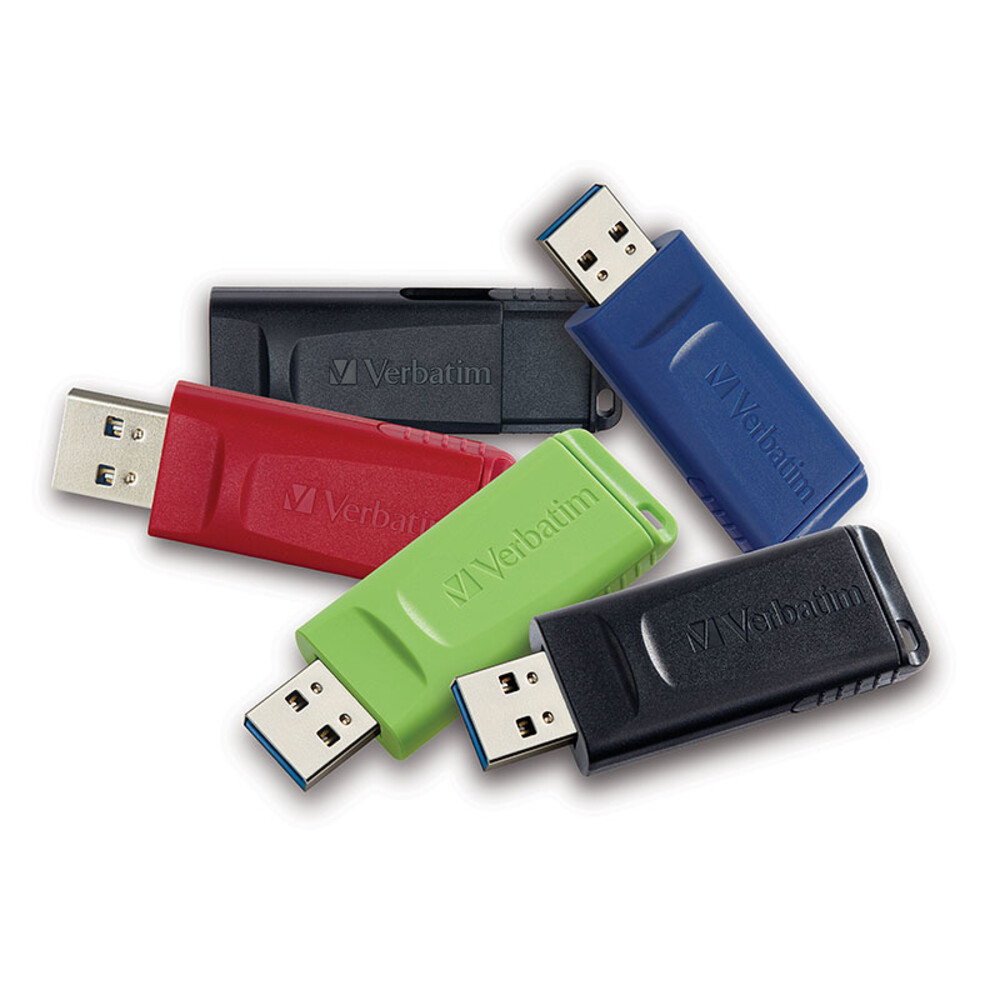 Verbatim 70897 32GB Retractable USB 5-Pack with Assorted Colors – Store N Go