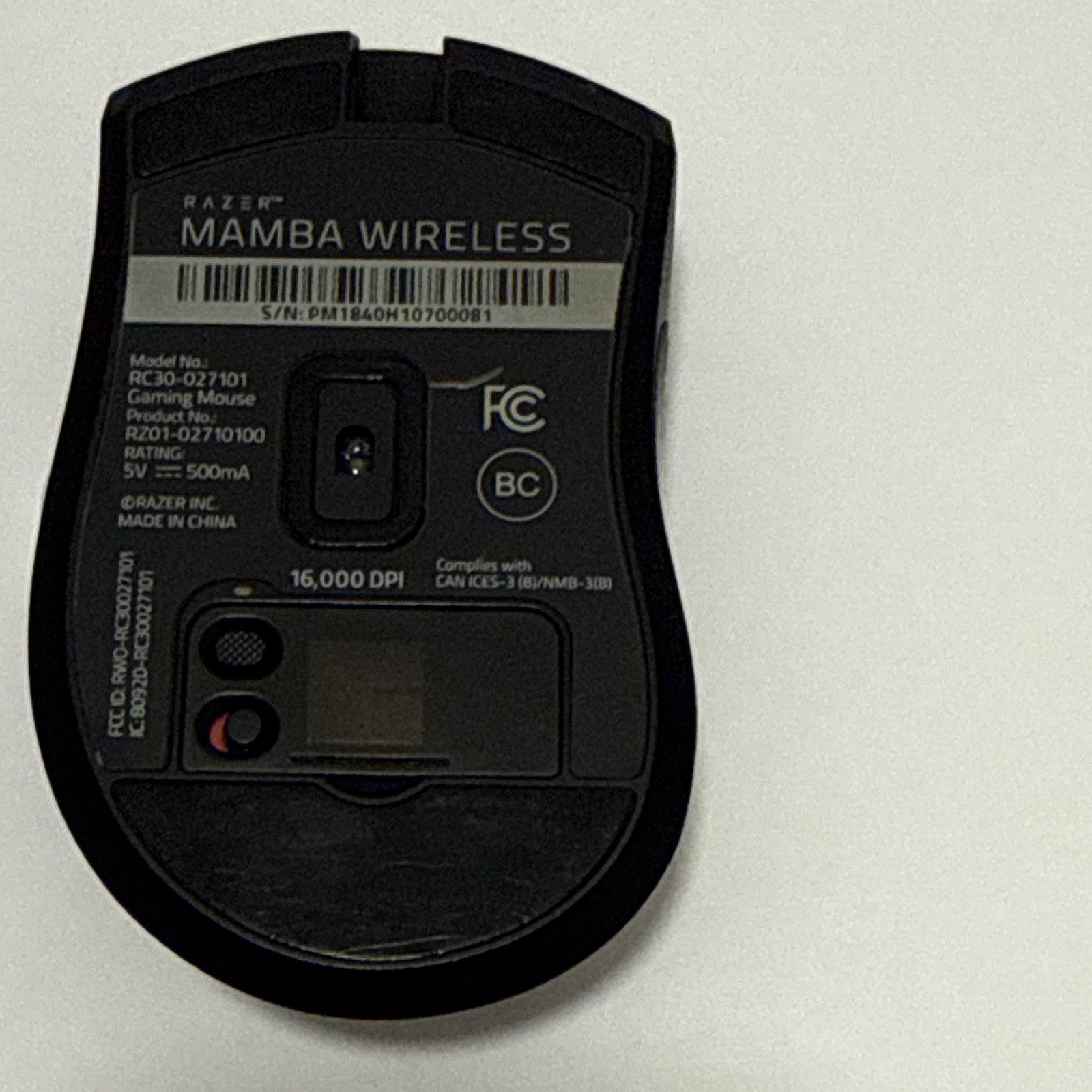Black Razer Mamba Wireless & Wired Mouse (*USB Dongle isn’t pairing/use wire)