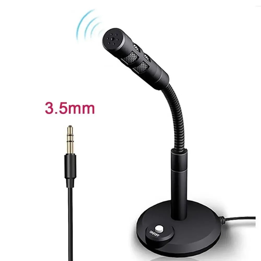 USB Desktop Microphone 3.5mm Omnidirectional PC Laptop Computer Mic for Computer