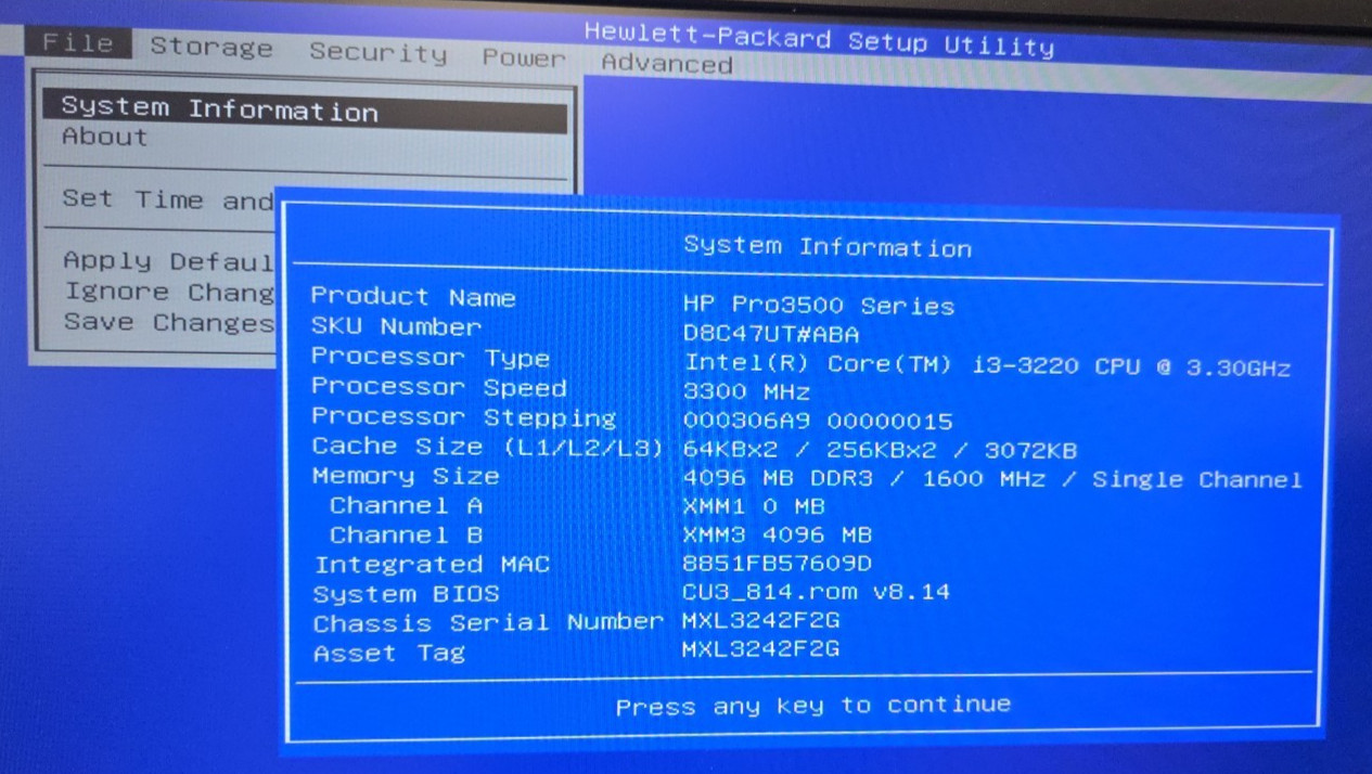 Hp Pro3500| Micro-Tower| Intel Core i3-3220| 4GB RAM| No HDD| 300W PSU| No OS