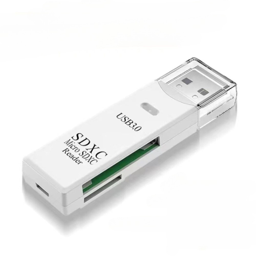 USB3.0 TF/SD Card Reader MicroSD 2-in-1 High-Speed Plug&Play For Camera Monitor