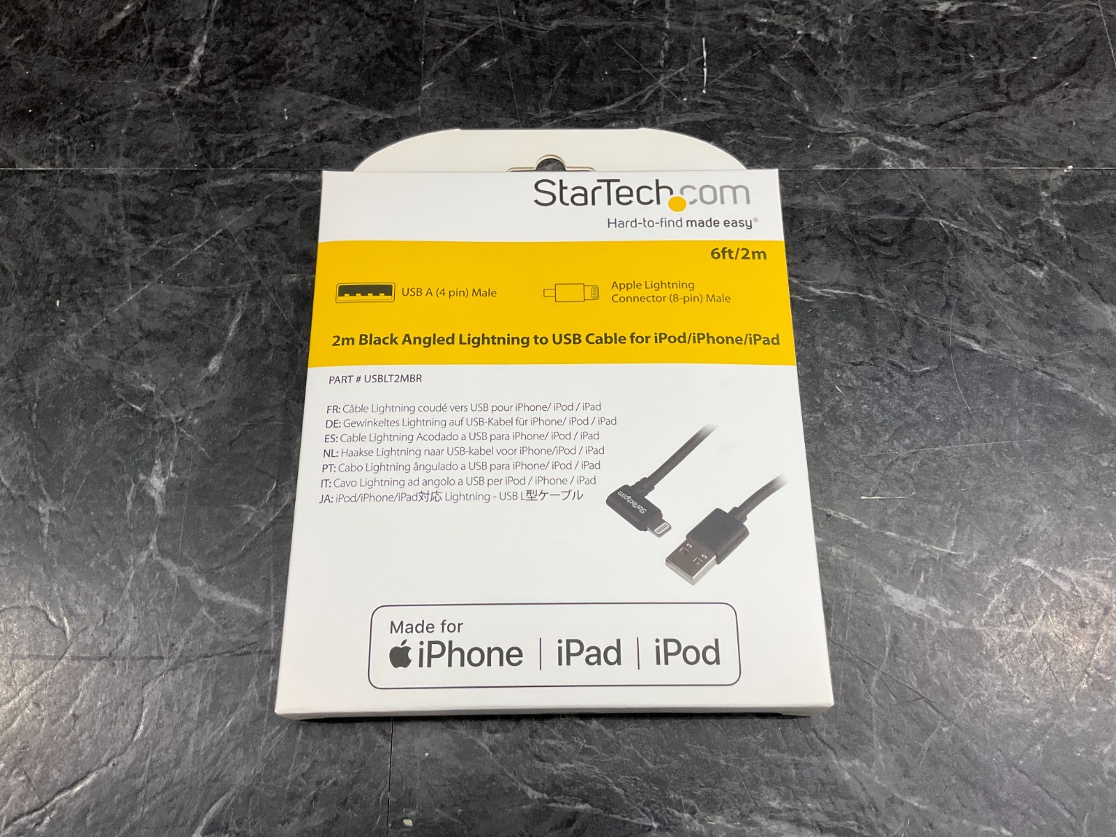 StarTech USB-A to Right Angle Lightning Cable 6 feet USBLT2MBR 🇺🇸✨🇺🇸✨ NEW!