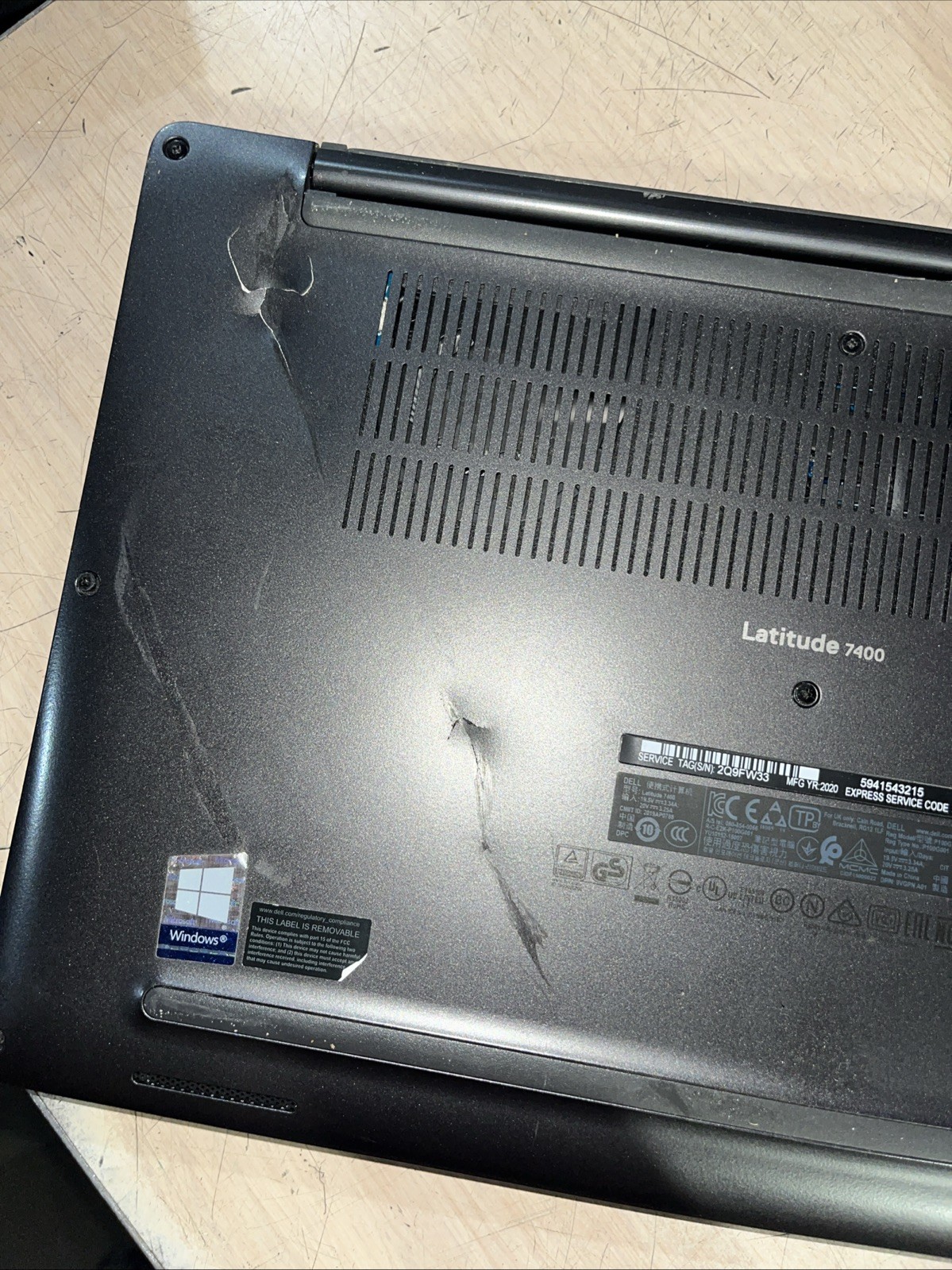 DELL LATITUDE 7400 INTEL CORE I7-8665U 1.90GHZ 8GB RAM NO HD “