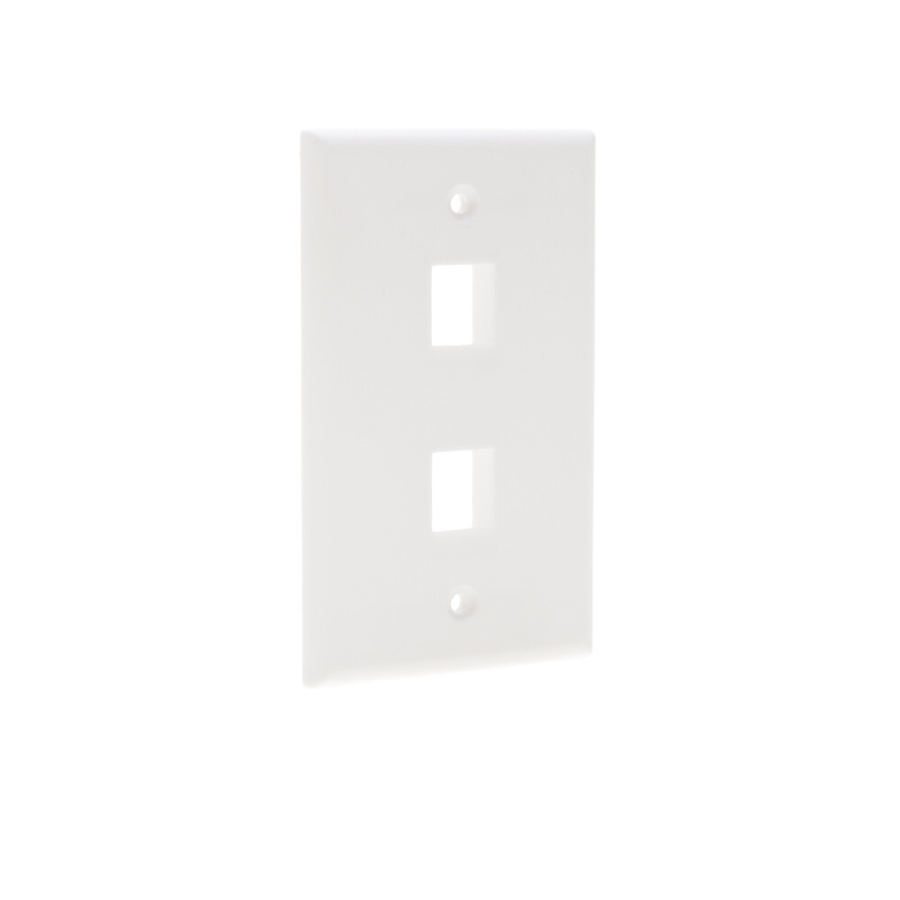 10 Pcs – 2 Port Wall Plate Keystone RJ45 Cat6 Cat5e Insert Jack White WallPlate