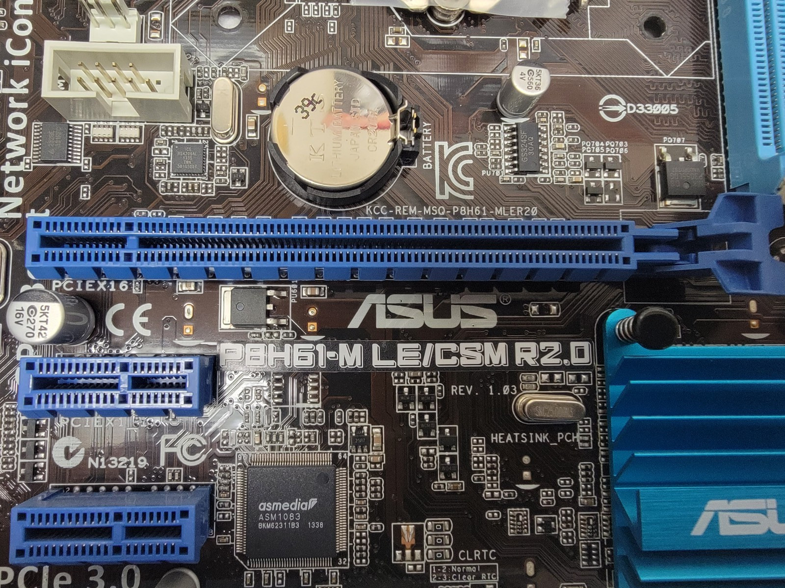 ASUS P8H61-M LE/CSM R2.0 LGA 1155 Intel Motherboard with IO Backplate