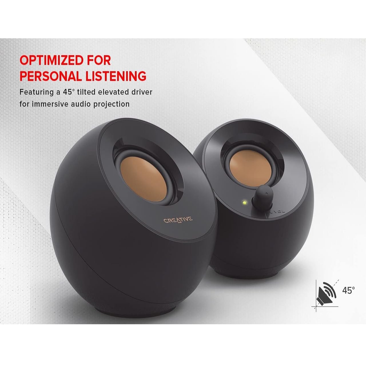 Creative Labs Pebble 2.0 Channel Computer Stereo Speakers – Black