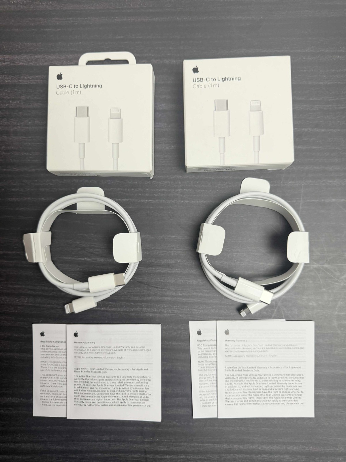 2x GENUINE Apple USB-C to Lightning Charging Cables 1m LOT OF 2 A2561 MM0A3AM/A