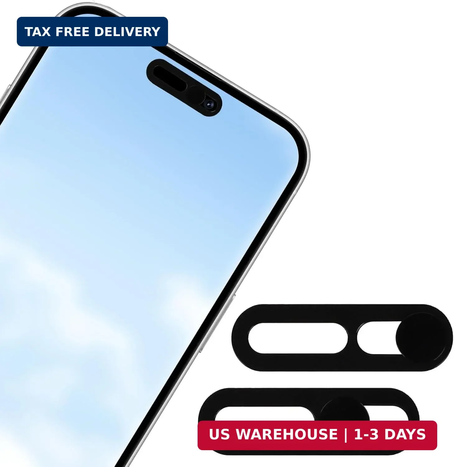2pcs Front Camera Cover Slide, Ultra Thin Webcam Cover Front Phone Camera Protec