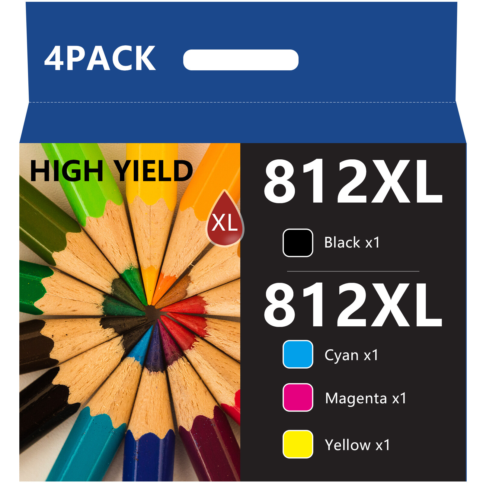 4 PACK 812XL Ink Cartridges For Epson WorkForce WF-7840 WF-7820 WF-7310 EC-C7000