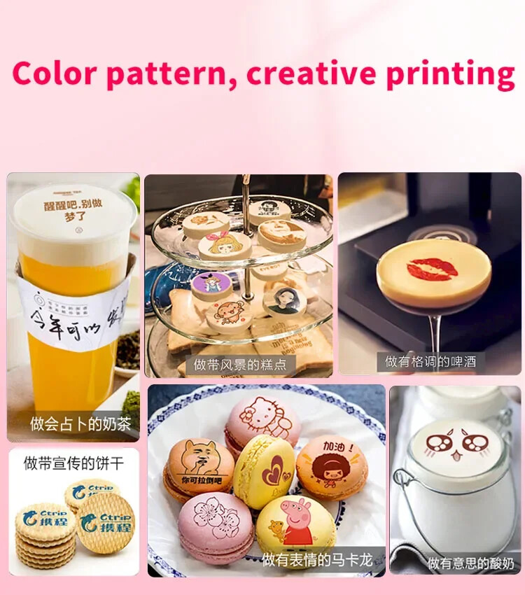 Handheld Food Color Inkjet Printer With Auxiliary Ruler WIFI Custom Edit HD