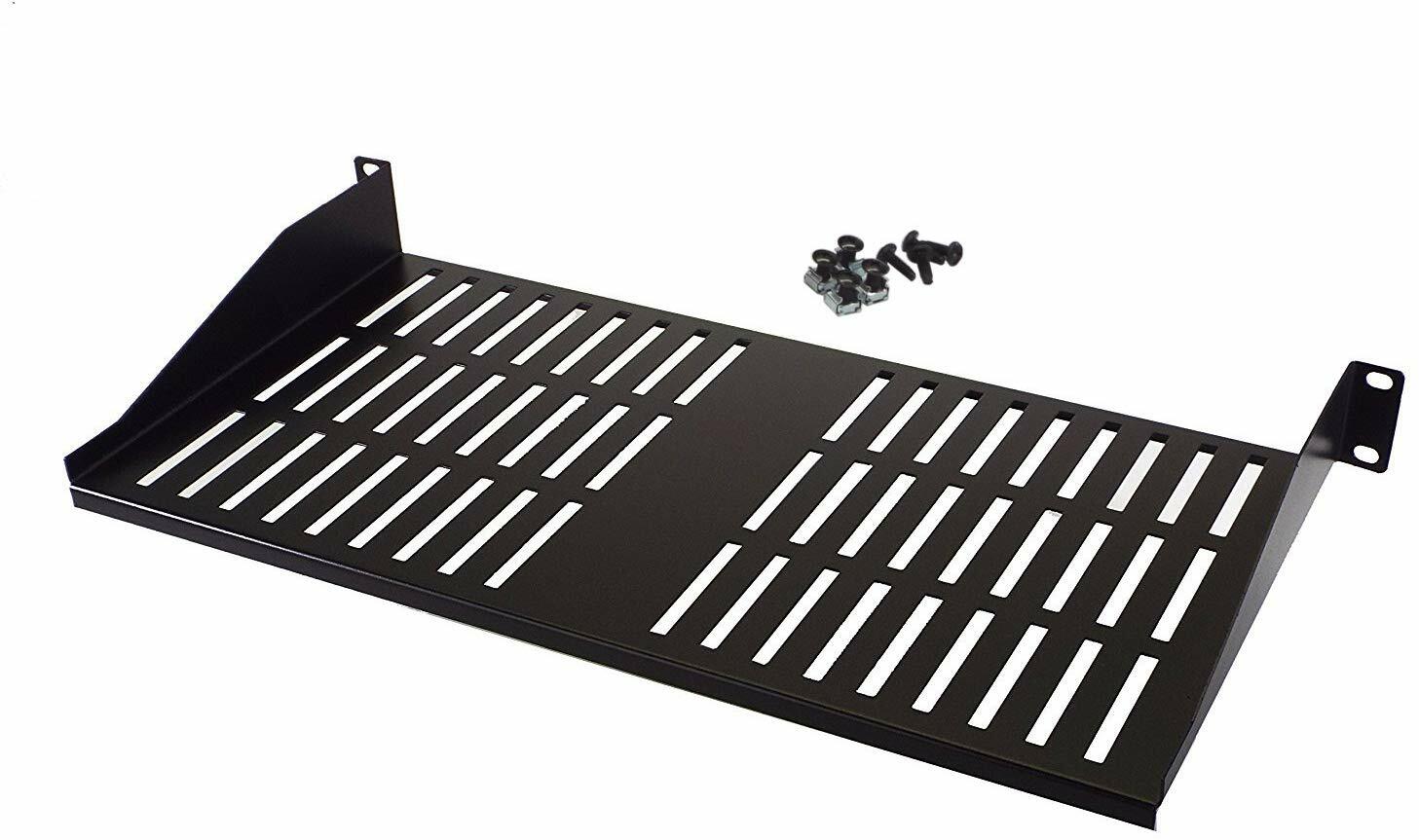 CNAweb 1U 19-Inch Vented Rackmount Shelf for Network Cabinet Rack 9″ Deep