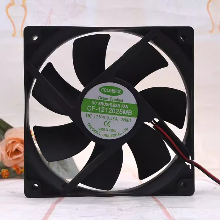 COLORFUL CF-1212025MB 12025 DC12V 0.28A 12CM 2-Wire Silent Cooling Fan