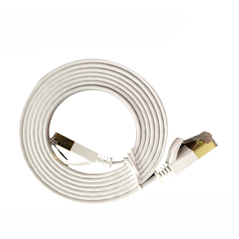 RJ45 Cat7 Ethernet Network LAN Cable Gold Plated Ultra-thin Flat Patch Lead Lot