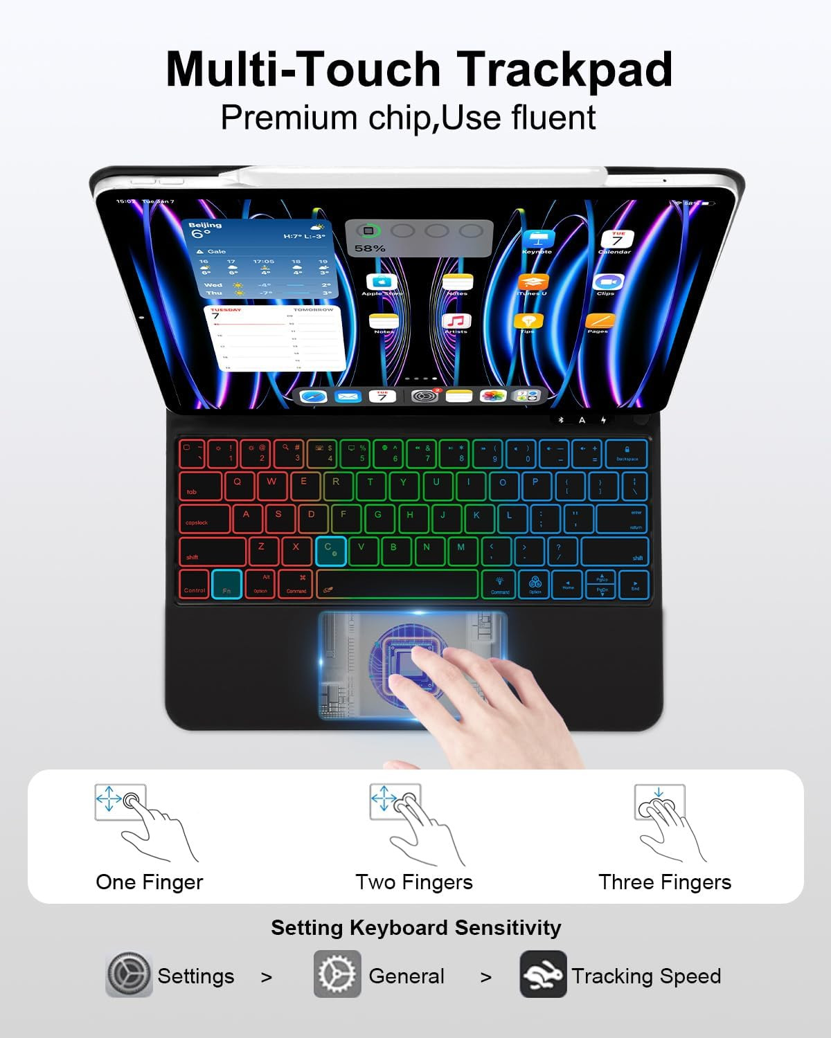 Magic Keyboard Case for Ipad Pro 12.9 Inch(6Th,5Th,4Th,3Rd Gen), Ipad Air 13 Inc