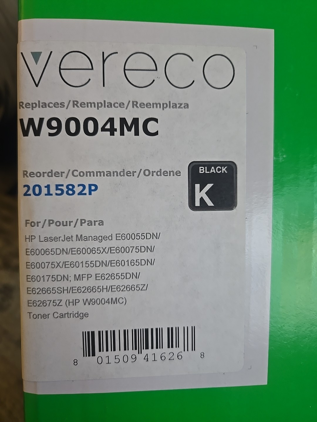 Vereco W9004mc Black Toner Cartridge Compatible Replacement for Use In HP