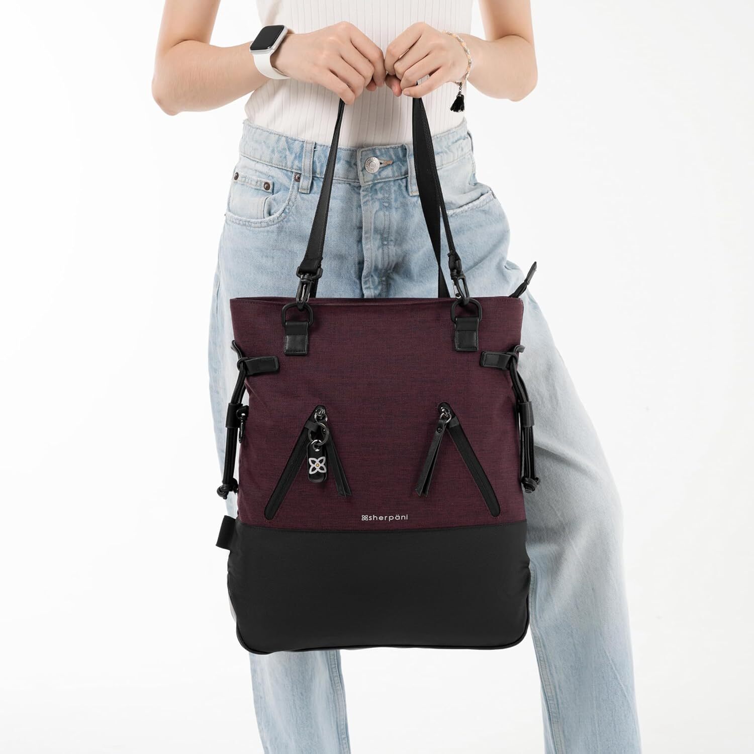 Sherpani Tempest, Anti-Theft Travel Backpack, Teacher Tote One Size, Merlot