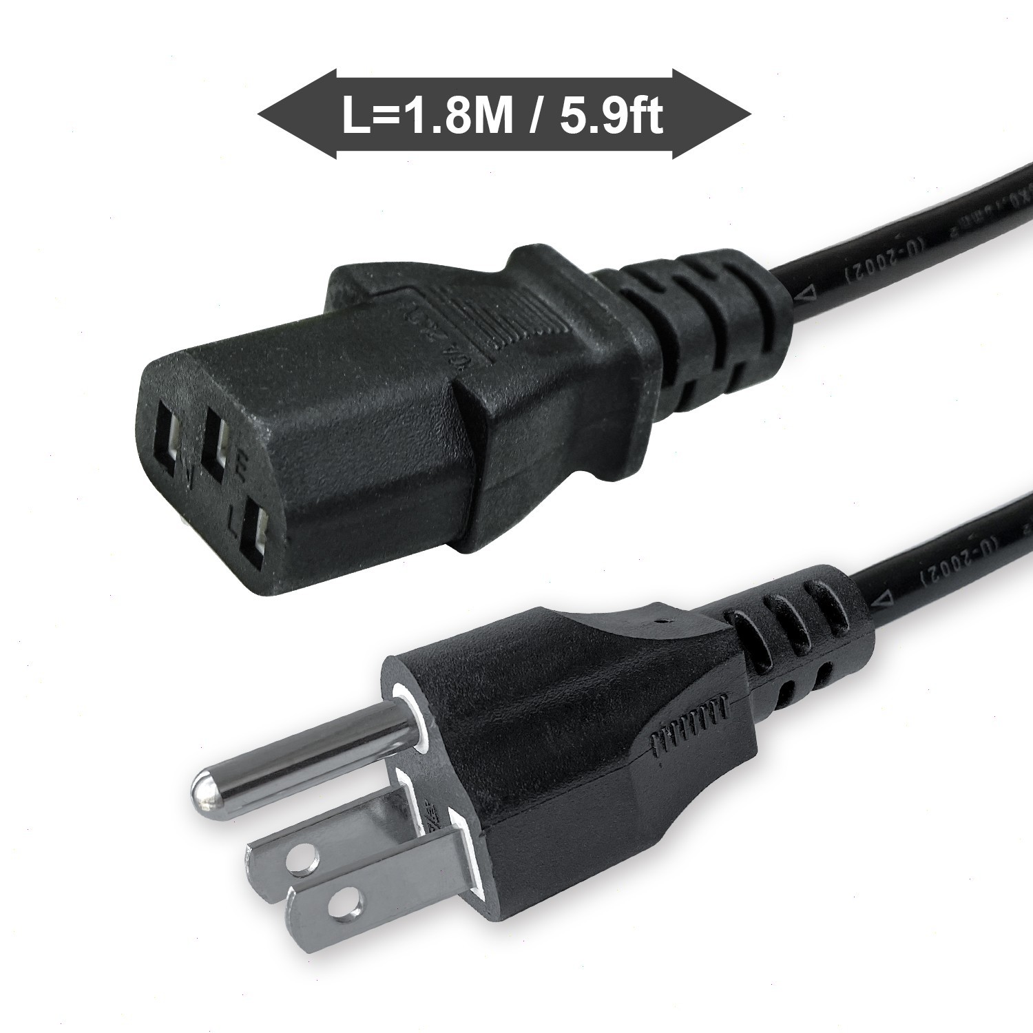 Lot of 10-100 AC Power Cord Cable Desktop Monitor Computer PC 6ft IEC320
