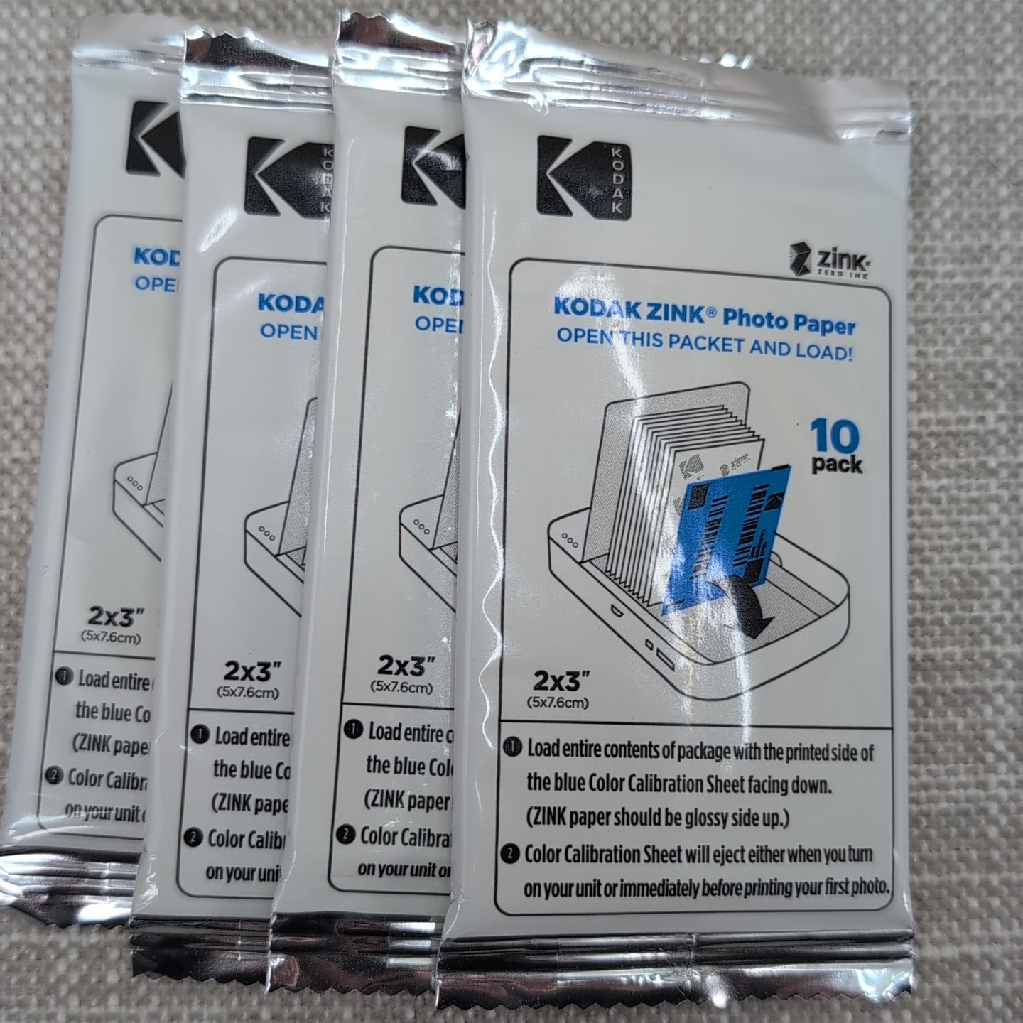Kodak Zink Photo Paper – 2×3″ – Sticky Back – 4x 10 Pack (40 sheets)