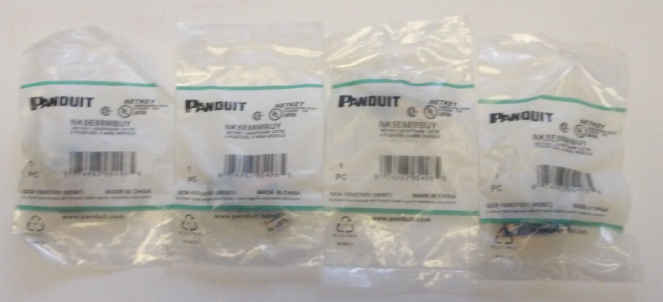 PANDUIT CAT NO: NK5E88MBUY NETKEY LEADFRAME CAT5E 8 POSITION 8 WIRE MODULE