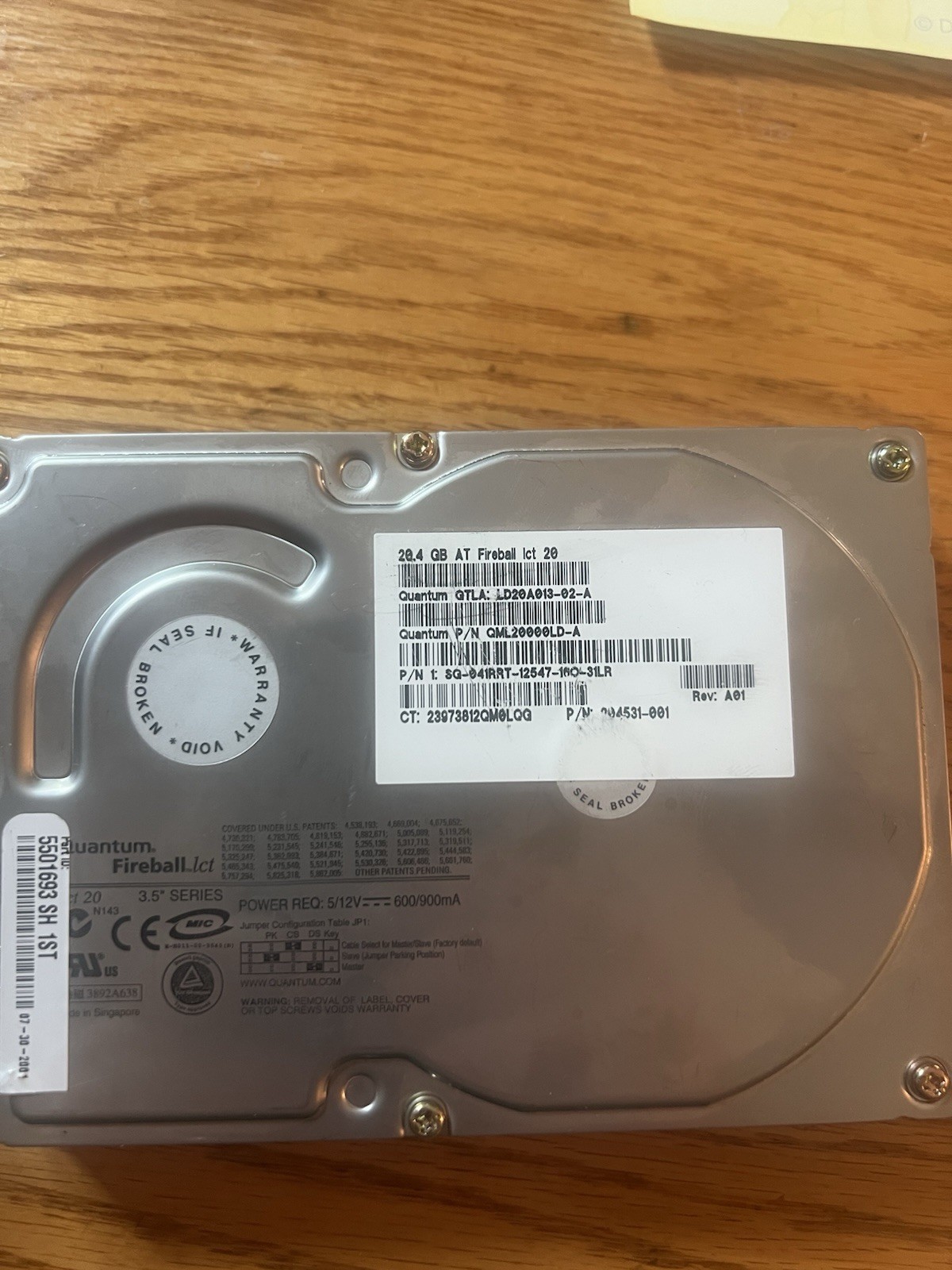 Quantum Fireball LCT 20 3.5″ HDD 20.4 GB QML20000LD-A IDE PATA Tested, Working