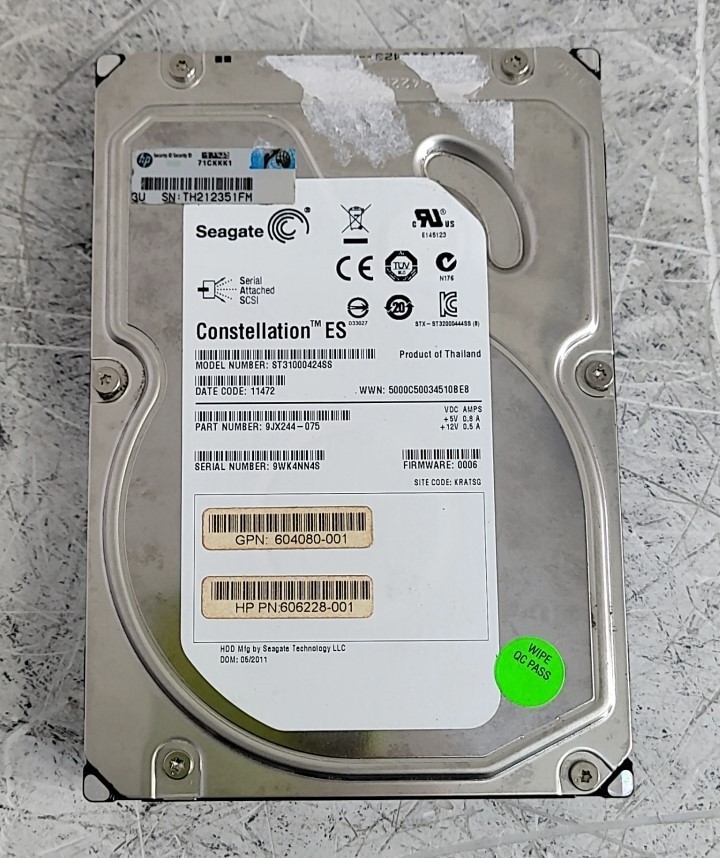 SEAGATE HP ST31000424SS 9JX244-075 Hard Drive 1TB 3.5″ SAS
