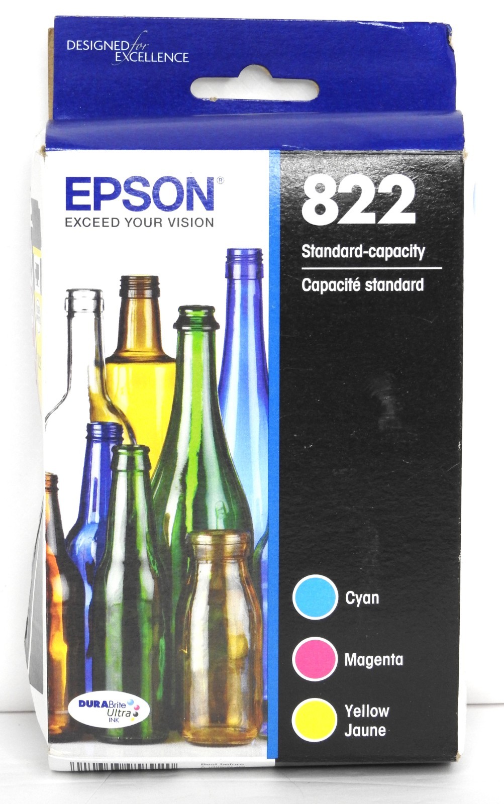 Epson 822 Color Ink Cartridge 3-Pack Standard Capacity Cyan Magenta Yellow Jaun