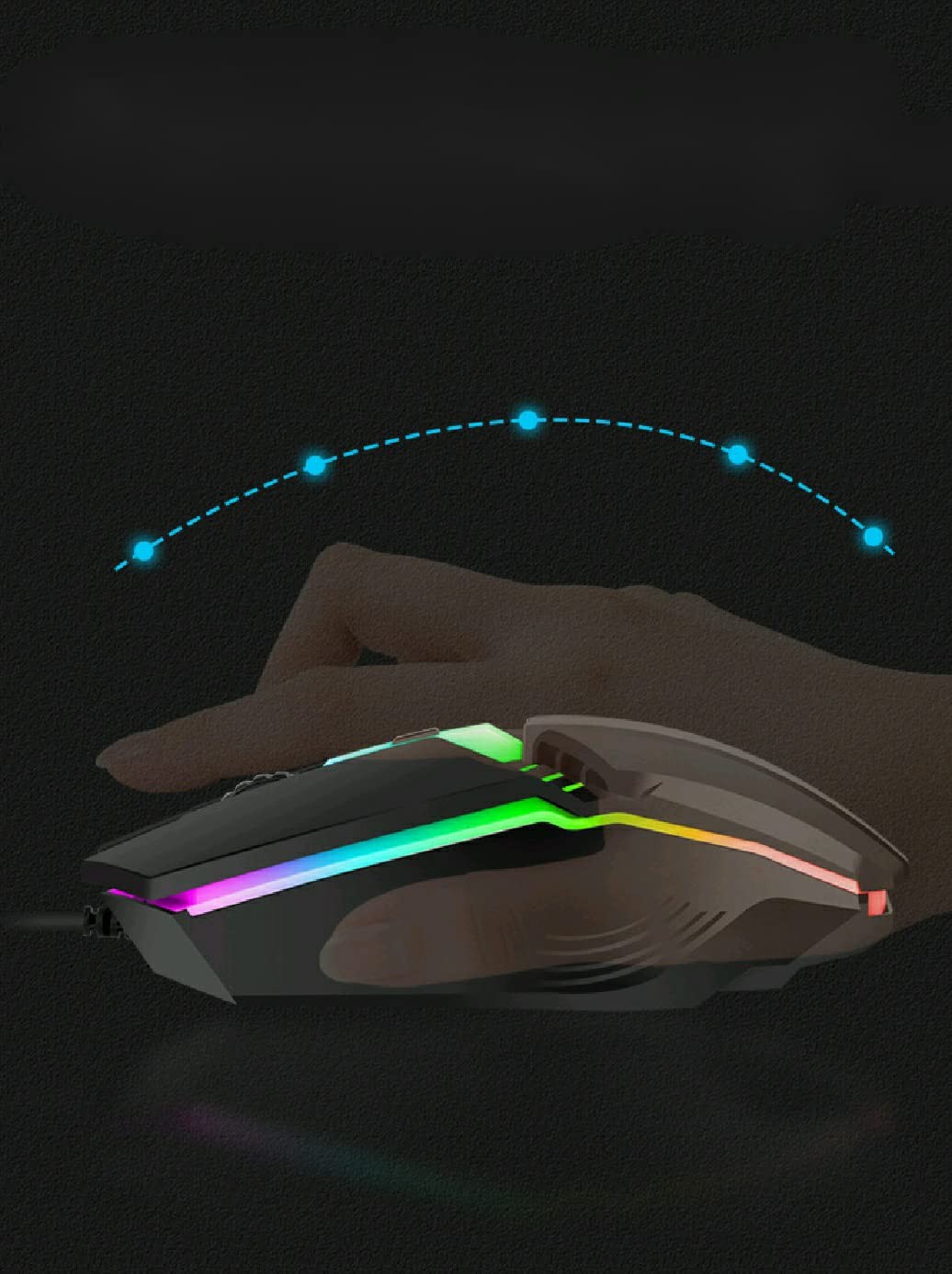 Wired Gaming Mouse, Optical USB Mice for Laptop/Desktop, 800 to 1600 and RGB …