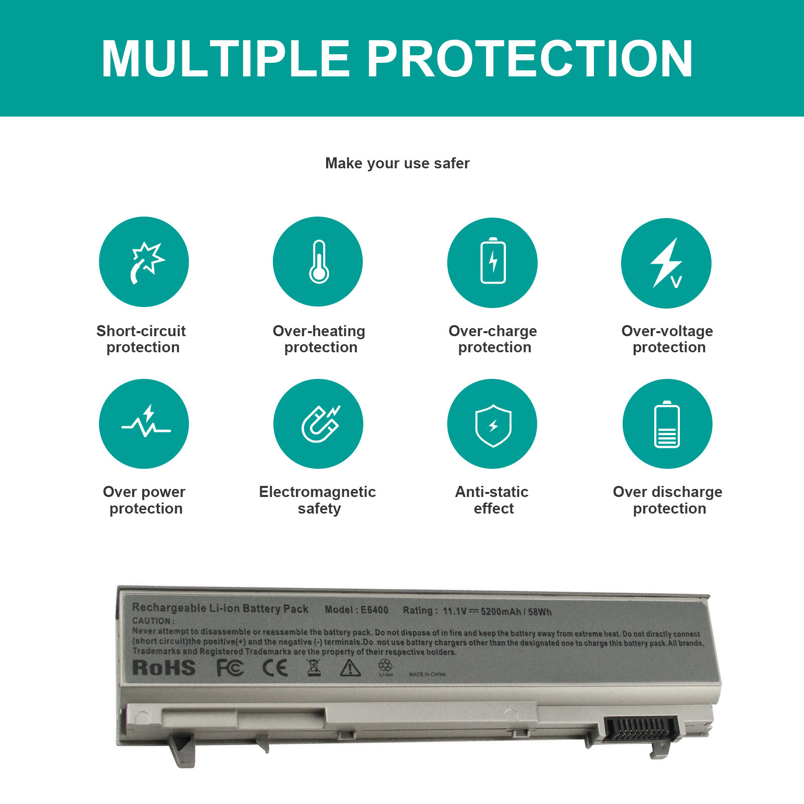 Laptop Battery For Dell Latitude E6400 E6410 E6500 E6510 PT434 KY477 KY265 PT437