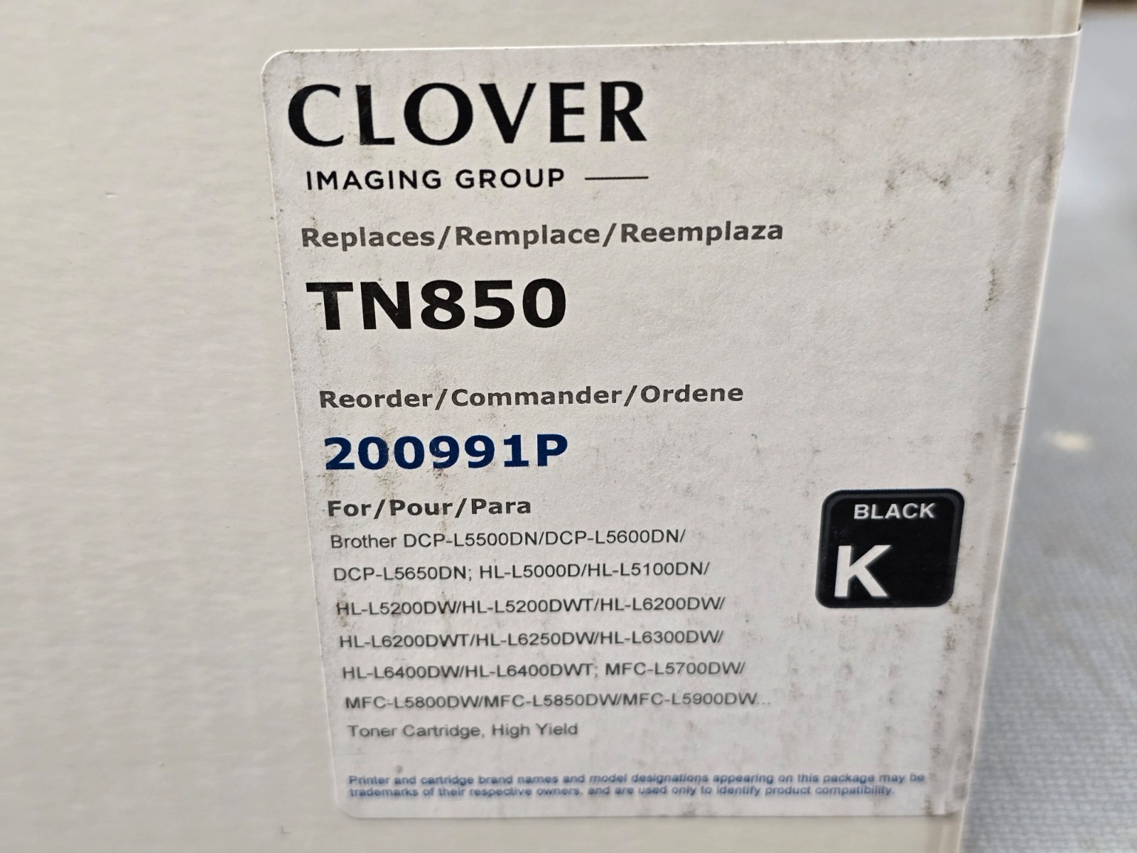 New Sealed Clover Imaging Black High-Yield Toner Cartridge Brother TN-850