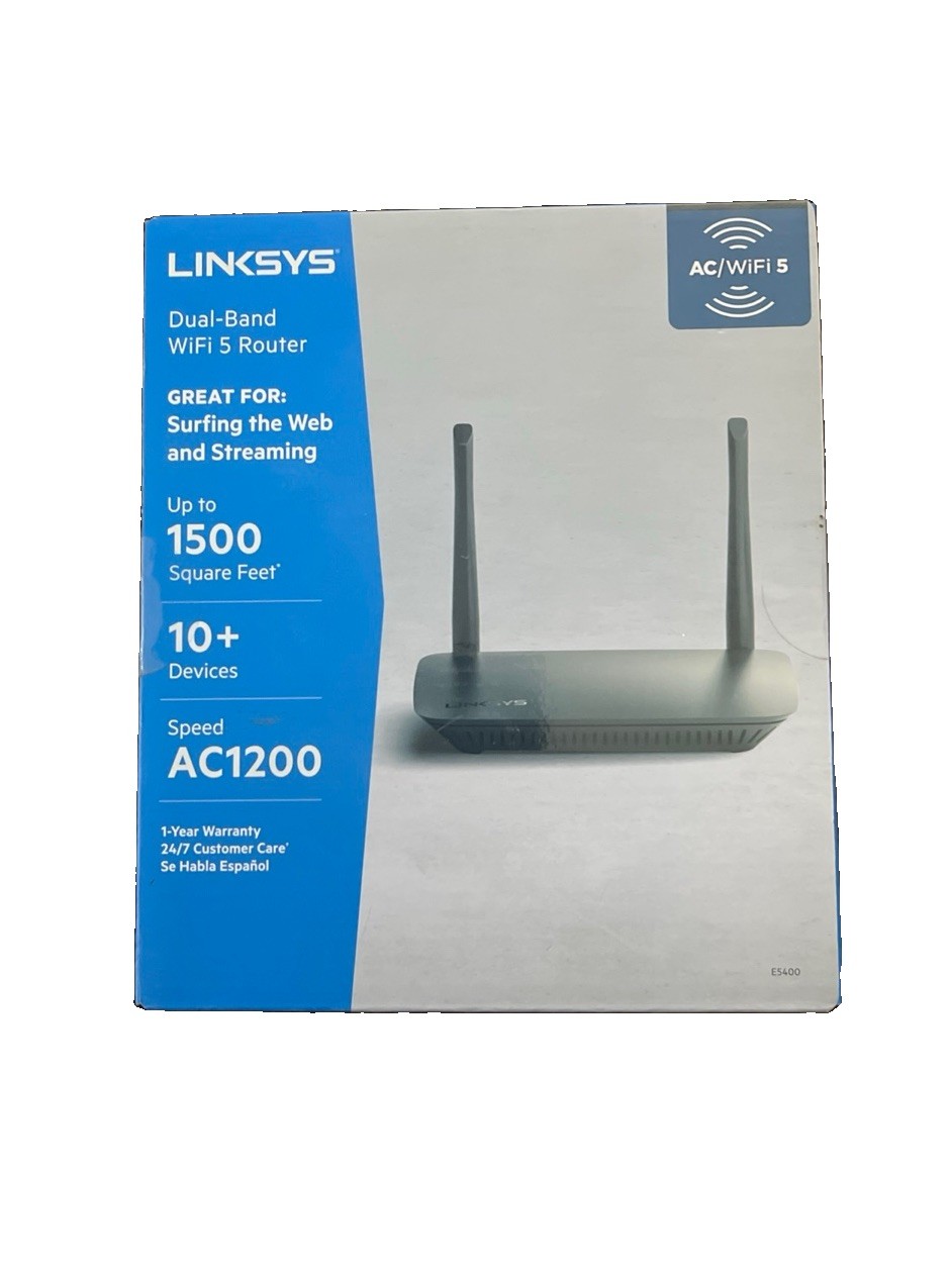 Linksys E5400 WiFi 5 Dual Band Router Speed AC1200 1.2 Gbps Up To 10 Devices New