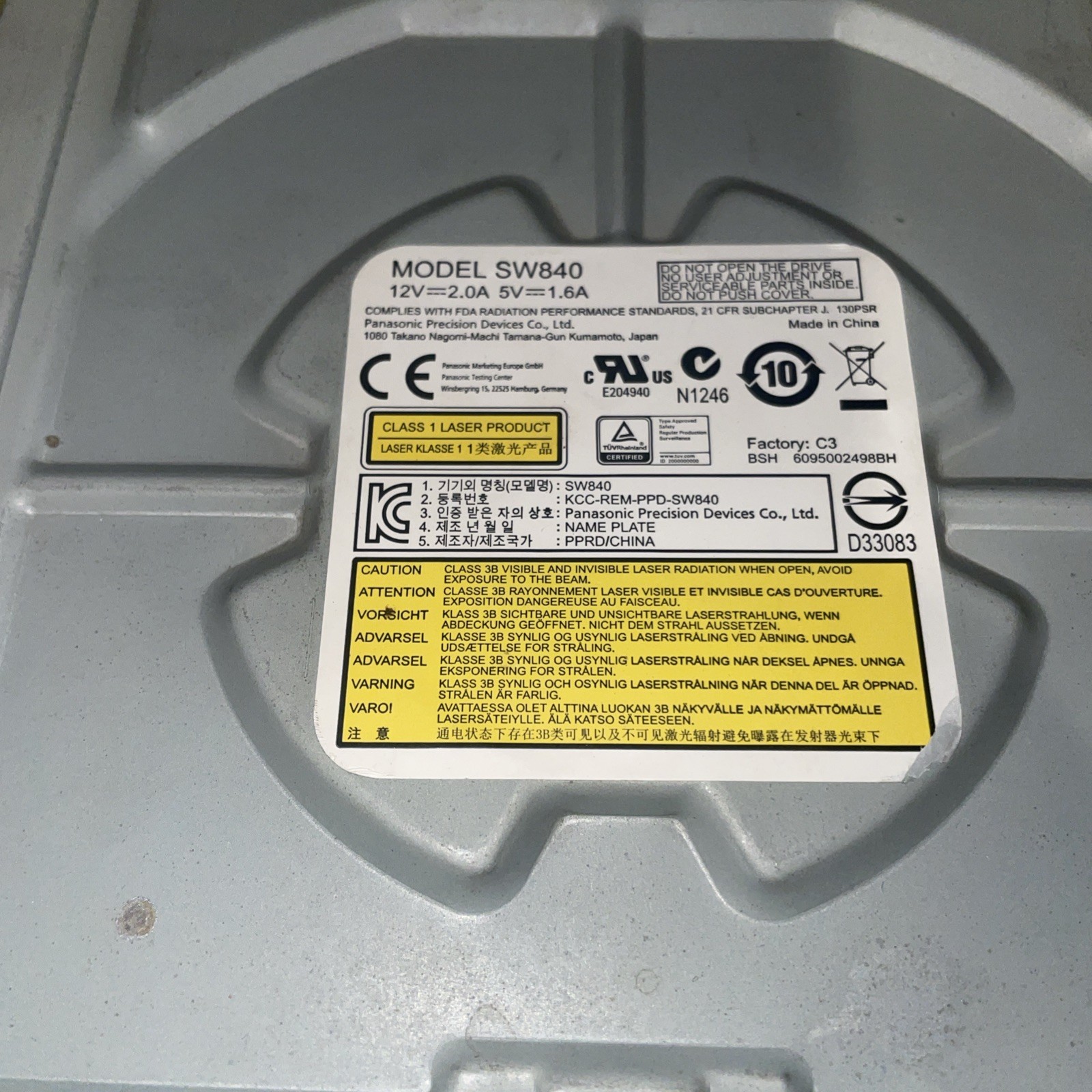 Dvd Cd R Optic Drive For Pc Tested Working Reads Writes Good Condition