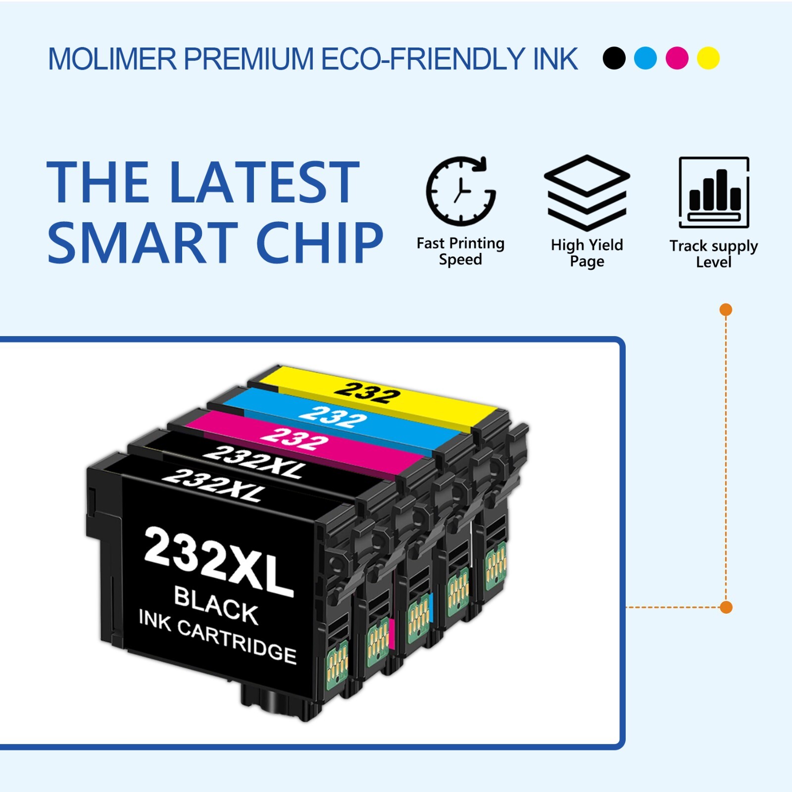 5PK 232XL 232 Ink Cartridge with for Epson 232XL WF-2950 WF-2930 XP-4200 XP-4205