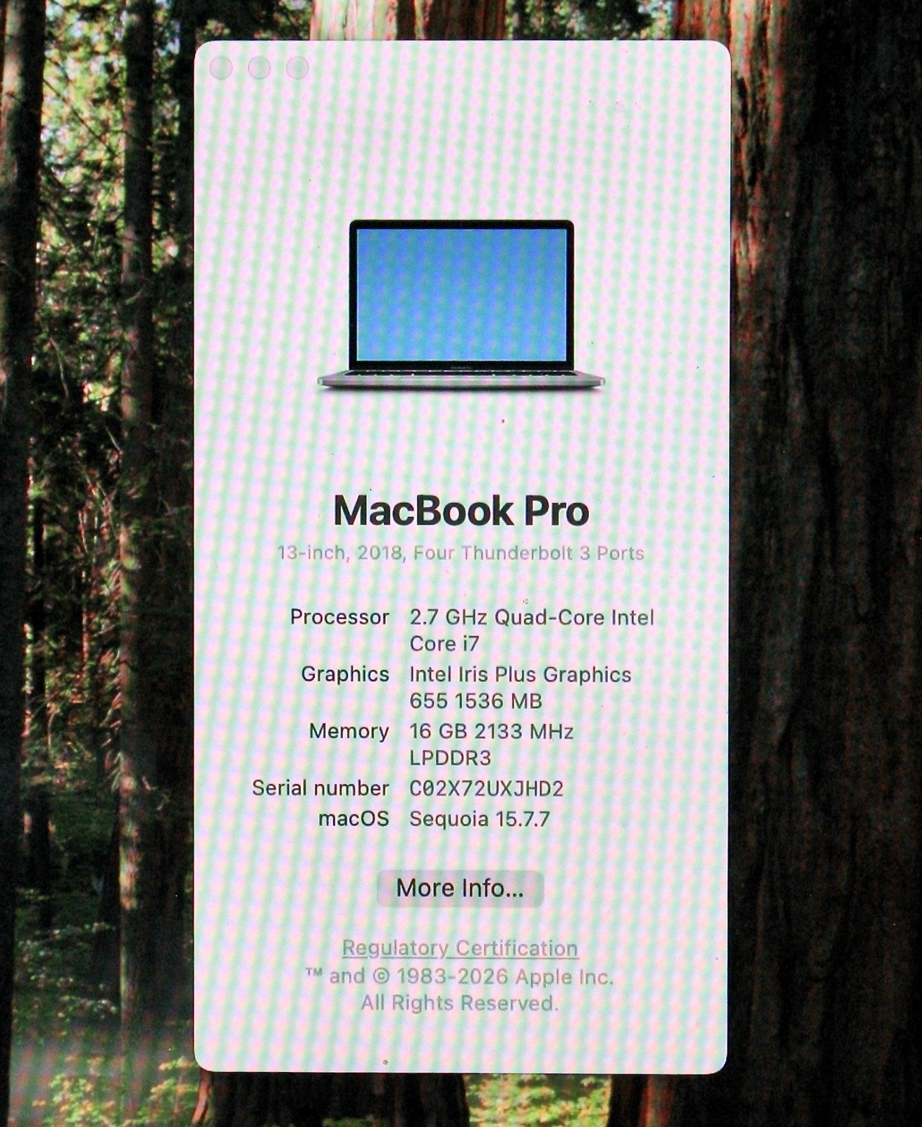 Apple MacBook Pro 2.7 GHz i7 16GB RAM 1TB SSD 13″ Touch Bar 2018 