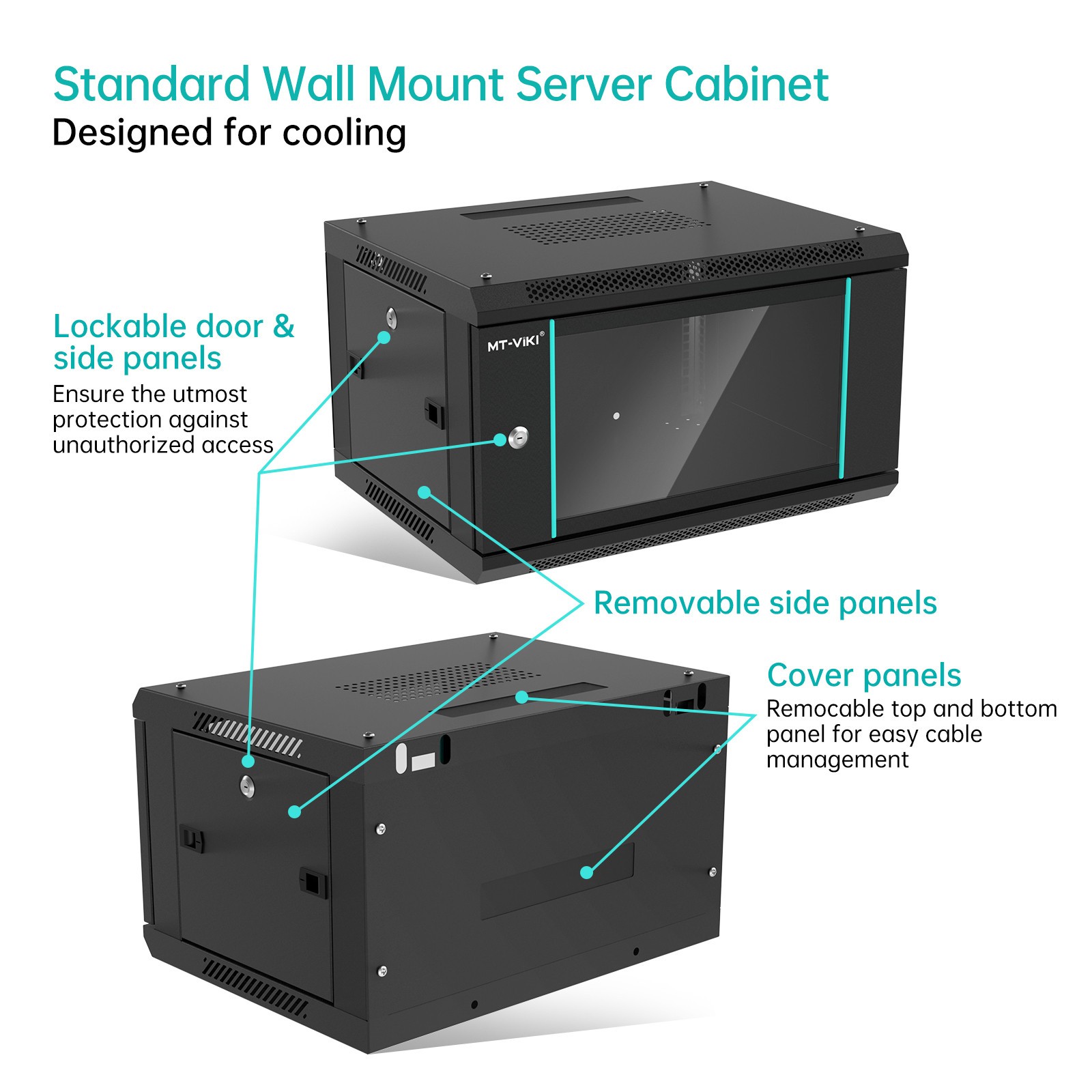 MT-VIKI 6U Wall Mount Server Cabinet Network Rack 17.7” Deep for 19” Equipment