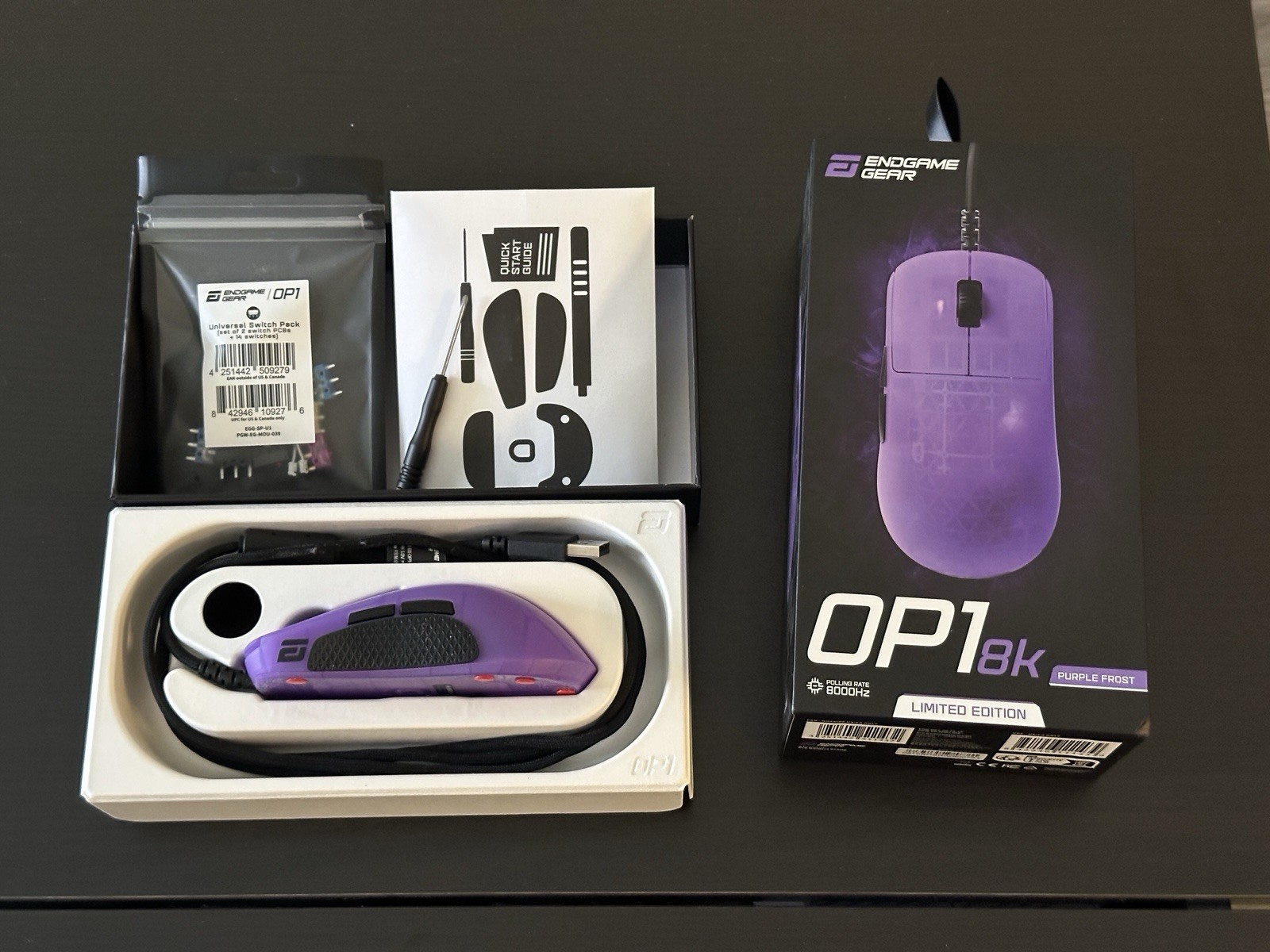 Endgame Gear OP1 8K Purple Frost Limited Wired Optical Gaming Mouse, 8000 DPI