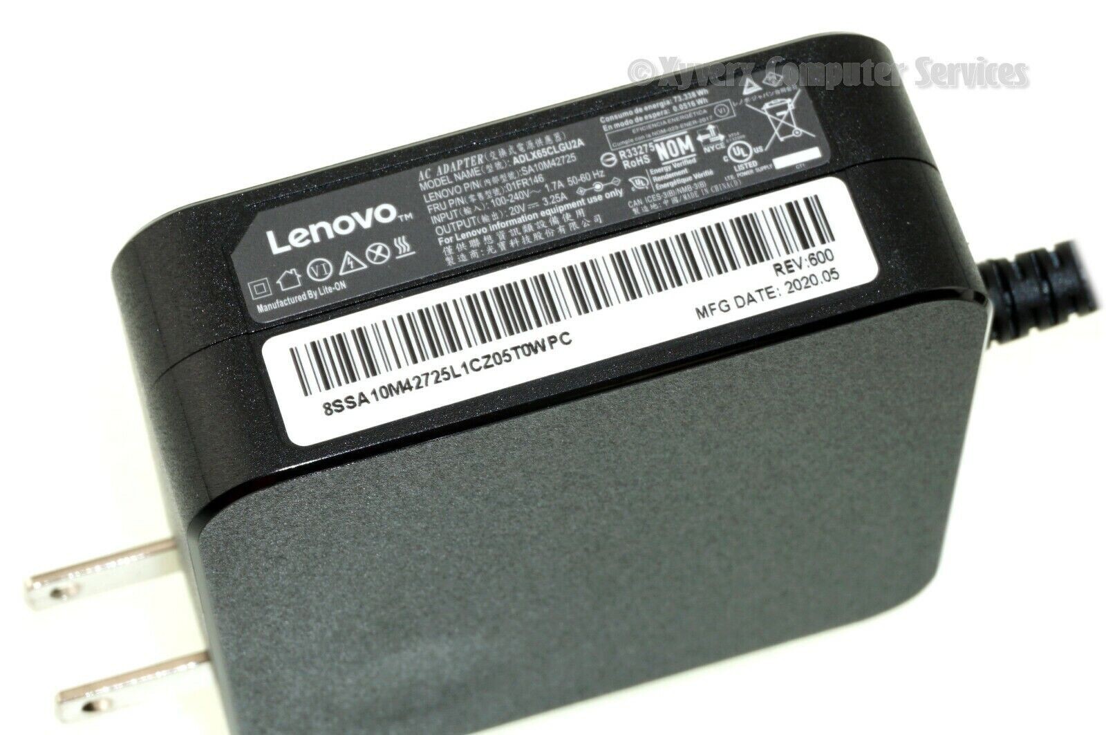 SA10M42725 ADLX65CLGU2A OEM LENOVO AC ADAPTER 20.0V 3 15ITL6 82H8 (FB18)