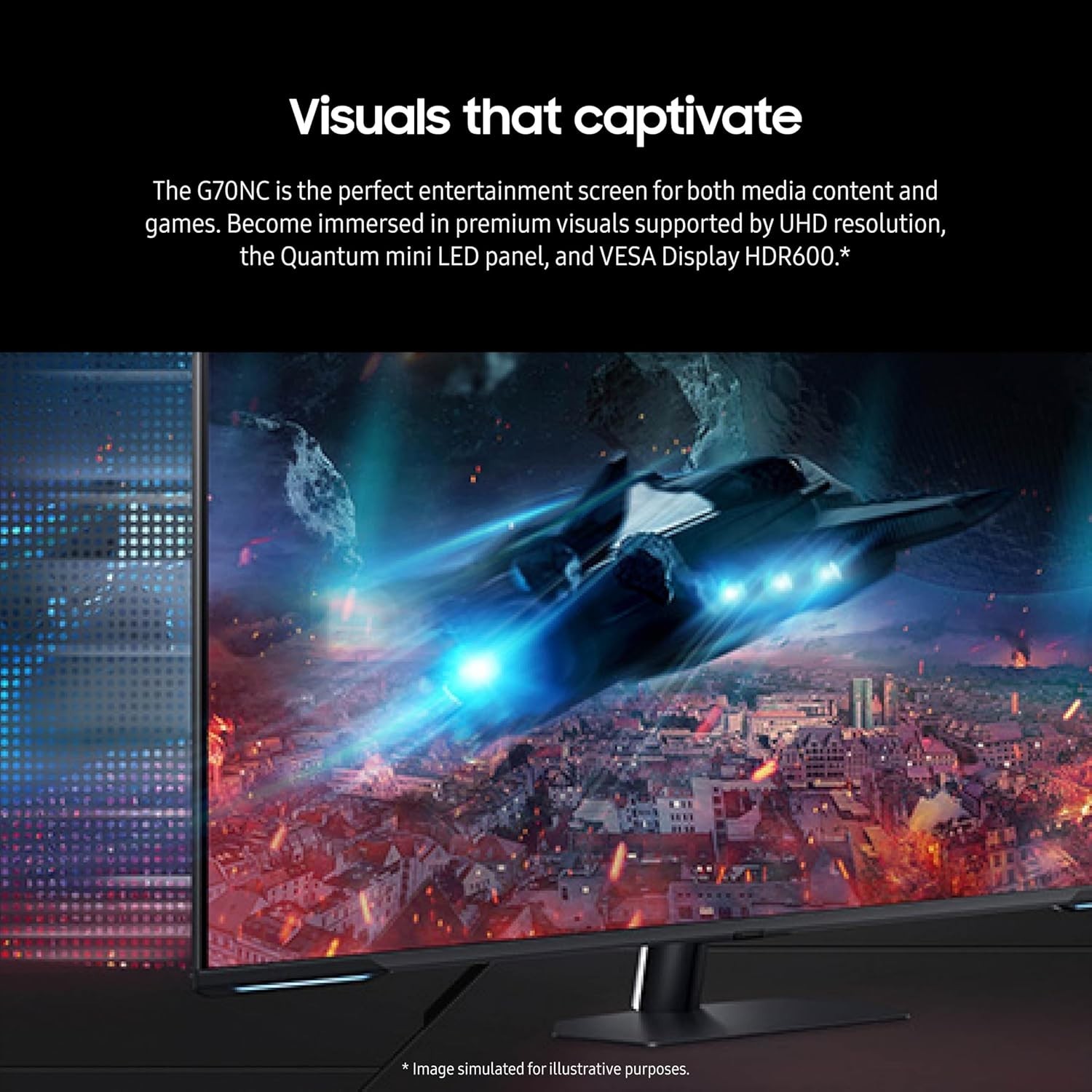 Samsung 43 inch Odyssey Neo G7 Series 4K UHD Smart Gaming Monitor 144Hz; 1ms