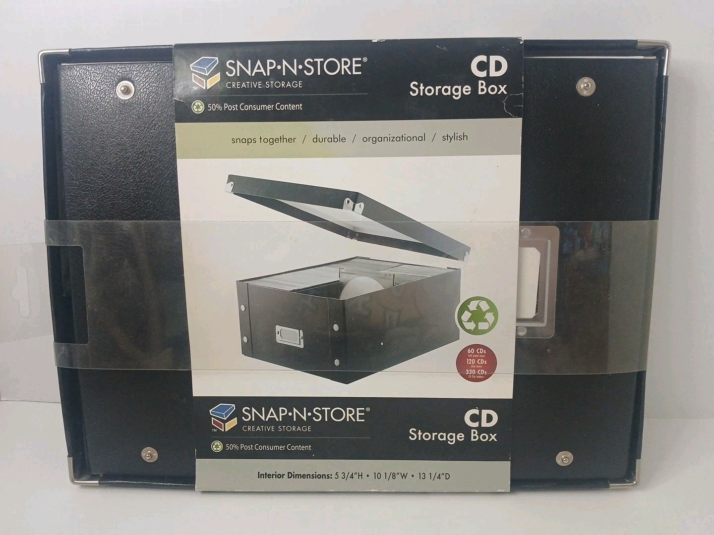 Snap-N-Store CD Storage Box Black Holds 60 CDs Reinforced Corners NEW