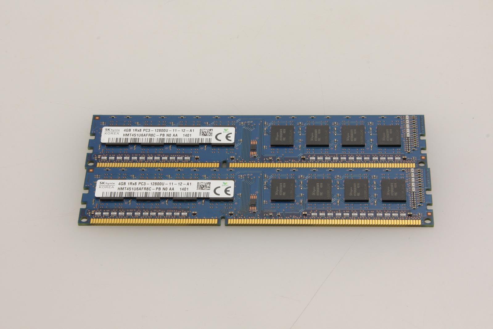 8GB (2X 4GB)HYNIX HMT451U6AFR8C-PB N0 AA PC3-12800U Desktop RAM.TESTED.SKU198261