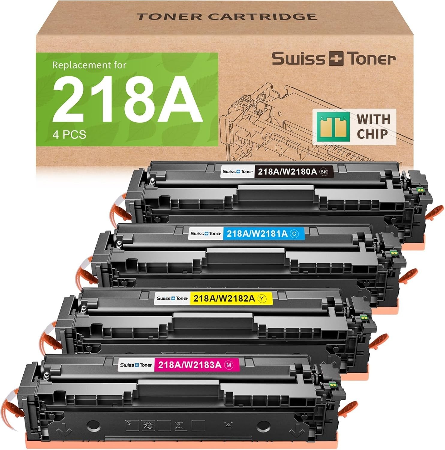 218A Toner Cartridges 4 Pack HP 218X Color LaserJet Pro B C Y M 3201dw MFP +++