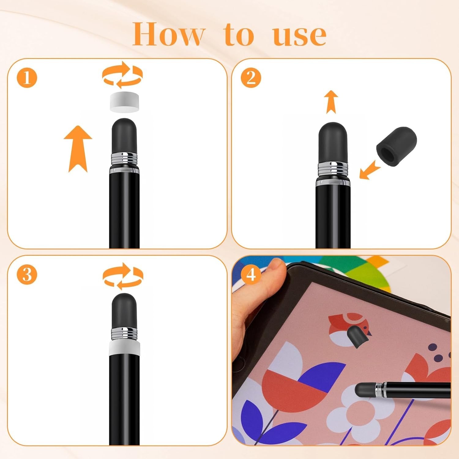 30 Pcs Rubber Stylus Tips – 0.2” & 0.28” Replacement for Touch Screen Accuracy