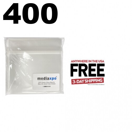 400 OPP Plastic Wrap Bag for Slim CD Jewel Case 5.2mm ** 1-3 DAY