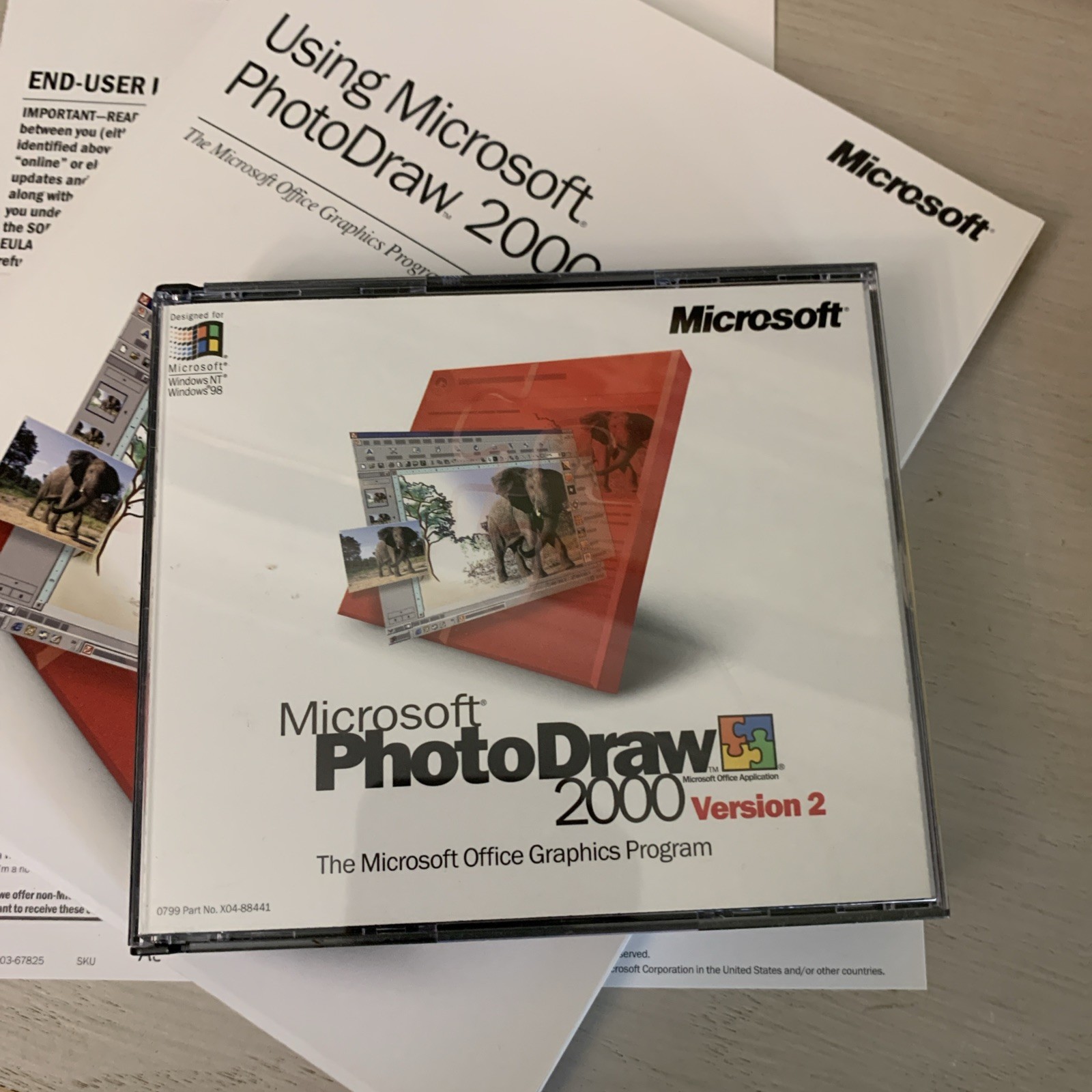 Microsoft PhotoDraw 2000 Version 2.0 – Open .MIX Files – 3 Disc Set – Open Box